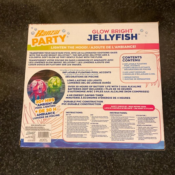 Glow Bright Jellyfish Floating Pool Lights 2 Pack - Picture 2 of 5